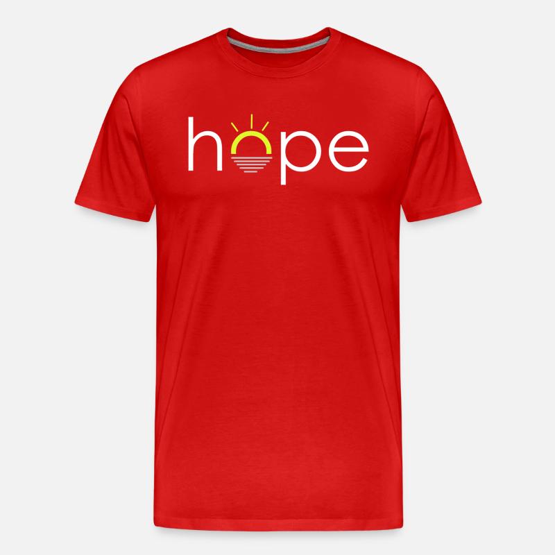 Hope - Hoffnung - Männer Premium Bio T-Shirt - Rot