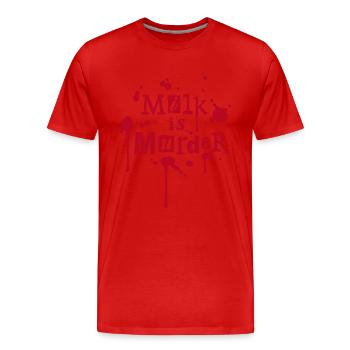 milkismurder01_225x235 - Männer Premium Bio T-Shirt - Rot - Vorne - Damien (186cm)