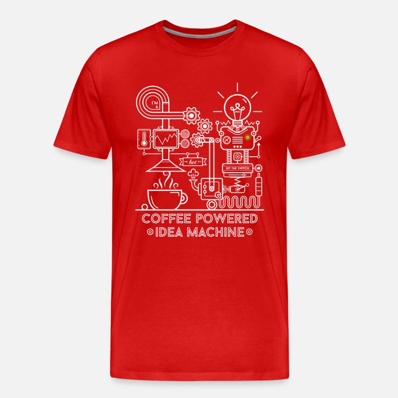 Coffee powered Idea Machine - T-shirt bio Premium Homme - rouge