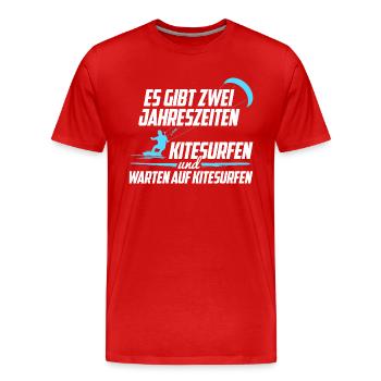 Kitesurfen Jahreszeiten - Männer Premium Bio T-Shirt - Rot - Vorne - Damien (186cm)