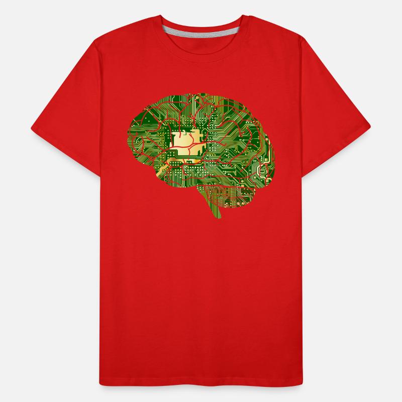 Gehirn - Computerchip - Chip - Computer Männer Premium Bio T-Shirt