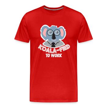Koalafied to work Australien Koalas Beuteltier Fun - Männer Premium Bio T-Shirt - Rot - Vorne - Damien (186cm)