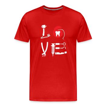 Dons de dentiste adjoint énonciations dentiste cadeau - T-shirt bio Premium Homme - rouge - Devant - Damien (186cm)
