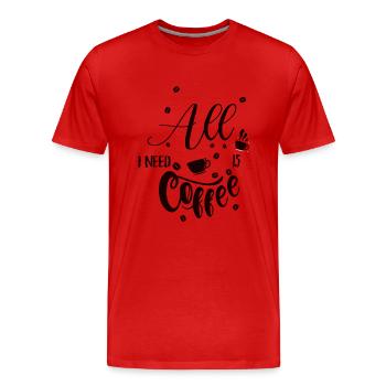 Kaffee - Männer Premium Bio T-Shirt - Rot - Vorne - Damien (186cm)