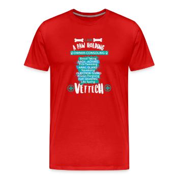 Vétérinaire Vétérinaire Vétérinaire Animaux Vétérinaires Hu - T-shirt bio Premium Homme - rouge - Devant - Damien (186cm)