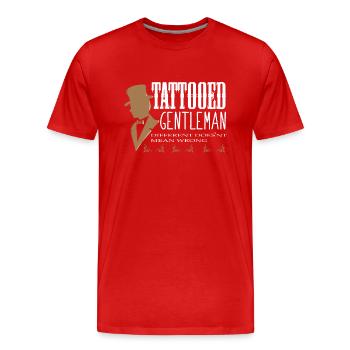 Tattoo Motive - Tatooed Gentleman - Tattooed Ink - Men's Premium Organic T-Shirt - red - Front - Damien (186cm)