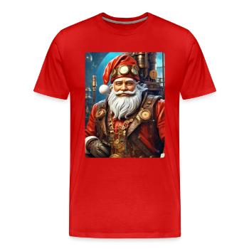 Steampunk Weihnachten Santa Claus 1.7 - Männer Premium Bio T-Shirt - Rot - Vorne - Damien (186cm)