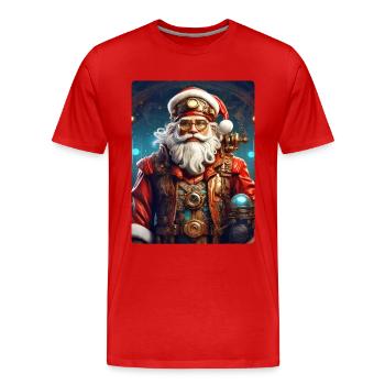 Père Noël steampunk 1.2 - T-shirt bio Premium Homme - rouge - Devant - Damien (186cm)