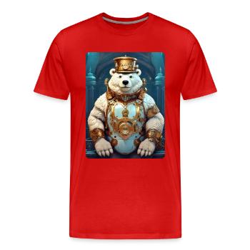Steampunk Ice Bear 1.1 - Men's Premium Organic T-Shirt - red - Front - Damien (186cm)