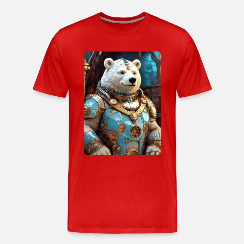 Steampunk Eisbear 1.5 - Männer Premium Bio T-Shirt - Rot