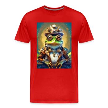 Grenouille Steampunk 1.1 - T-shirt bio Premium Homme - rouge - Devant - Damien (186cm)