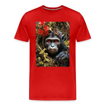 Spooky Plants Monkey 1.13 - Men's Premium Organic T-Shirt - red - Front - Damien (186cm)