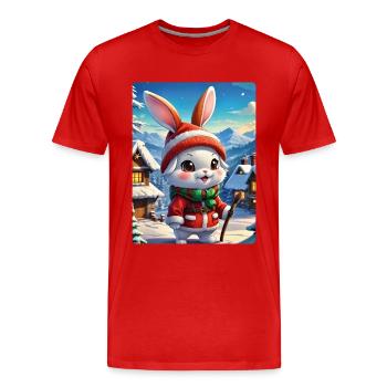 Anime Winterlandschaft Hase 1.5 - Männer Premium Bio T-Shirt - Rot - Vorne - Damien (186cm)