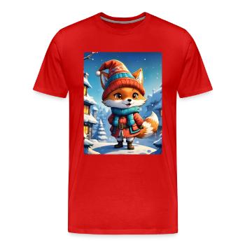 Anime Winterlandschaft Fuchs 1.3 - Männer Premium Bio T-Shirt - Rot - Vorne - Damien (186cm)