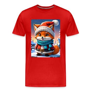 Anime Winterlandschaft Fuchs 1.7 - Männer Premium Bio T-Shirt - Rot - Vorne - Damien (186cm)