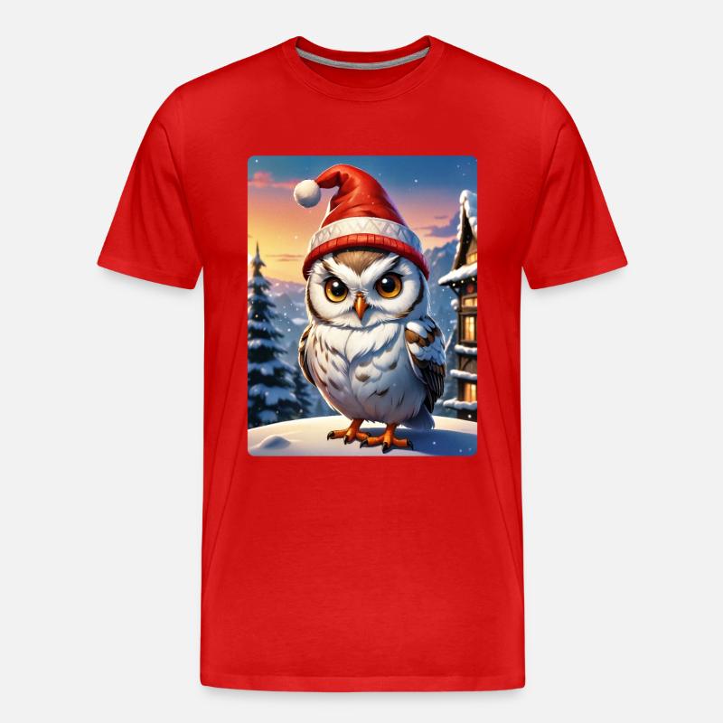 Anime Winterlandschaft Eule 1.2 - Männer Premium Bio T-Shirt - Rot