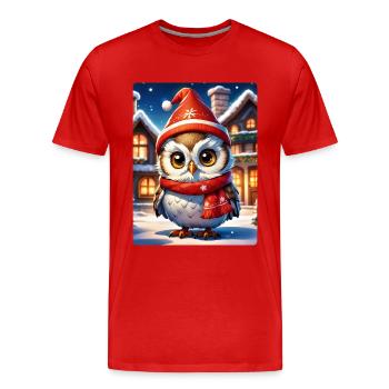 Anime Winterlandschaft Eule 1.6 - Männer Premium Bio T-Shirt - Rot - Vorne - Damien (186cm)