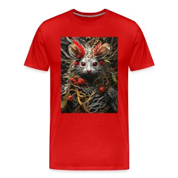 Spooky Plants Rat 1.2 - Men's Premium Organic T-Shirt - red - Front - Damien (186cm)