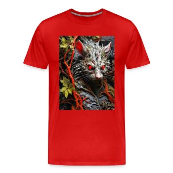 Spooky Plants Rat 1.7 - Men's Premium Organic T-Shirt - red - Front - Damien (186cm)