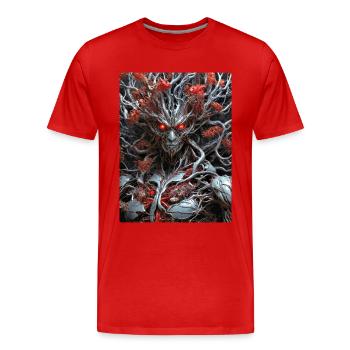 Spooky Plants 1.23 - Men's Premium Organic T-Shirt - red - Front - Damien (186cm)