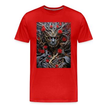 Spooky Plants 1.6 - Men's Premium Organic T-Shirt - red - Front - Damien (186cm)