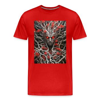 Spooky Plants 1.15 - Men's Premium Organic T-Shirt - red - Front - Damien (186cm)