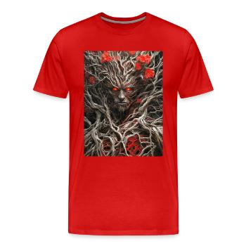 Plantes effrayantes 1.20 - T-shirt bio Premium Homme - rouge - Devant - Damien (186cm)