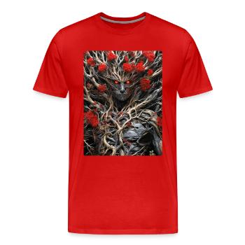 Spooky Plants 1.10 - Men's Premium Organic T-Shirt - red - Front - Damien (186cm)