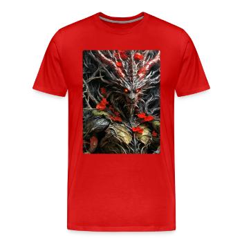 Spooky Plants Dragon 1.3 - Men's Premium Organic T-Shirt - red - Front - Damien (186cm)