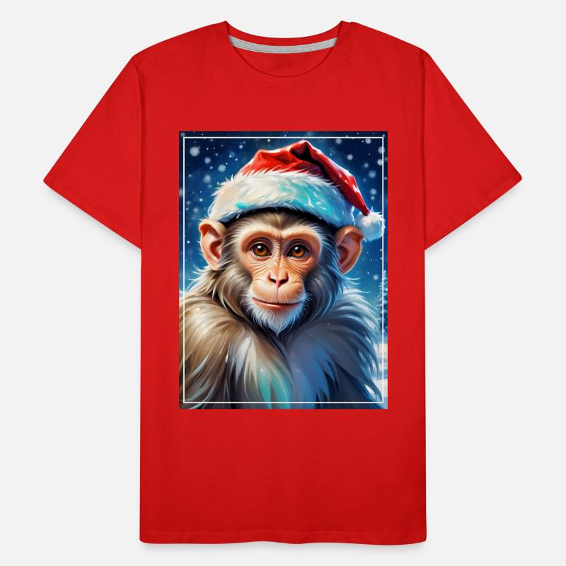 Winter Landscape Monkey 1.2 Men's Premium Organic T-Shirt