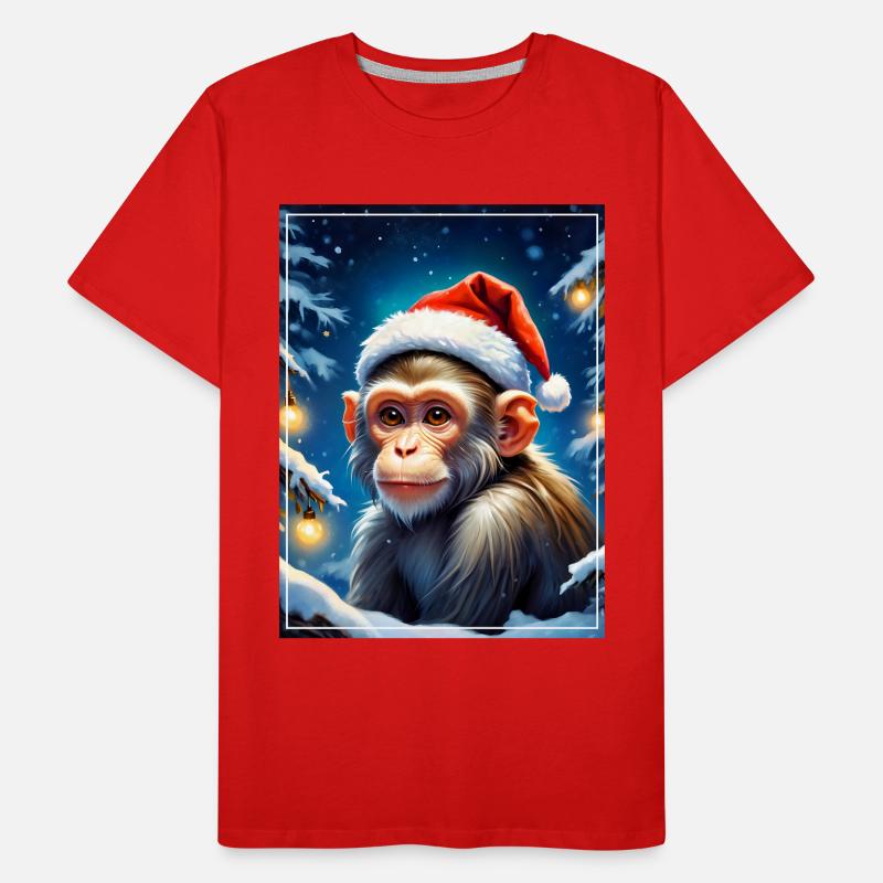 Winterlandschaft Monkey 1.8 Männer Premium Bio T-Shirt