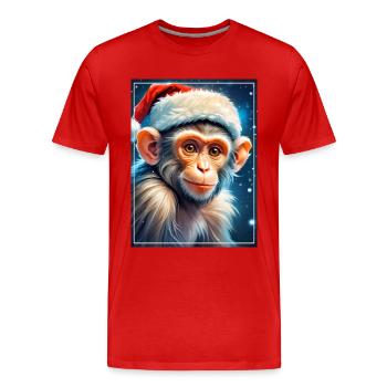 Singe Paysage d’Hiver 1.6 - T-shirt bio Premium Homme - rouge - Devant - Damien (186cm)