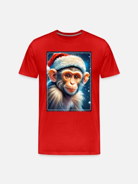 Winter Landscape Monkey 1.6 - Men's Premium Organic T-Shirt - red