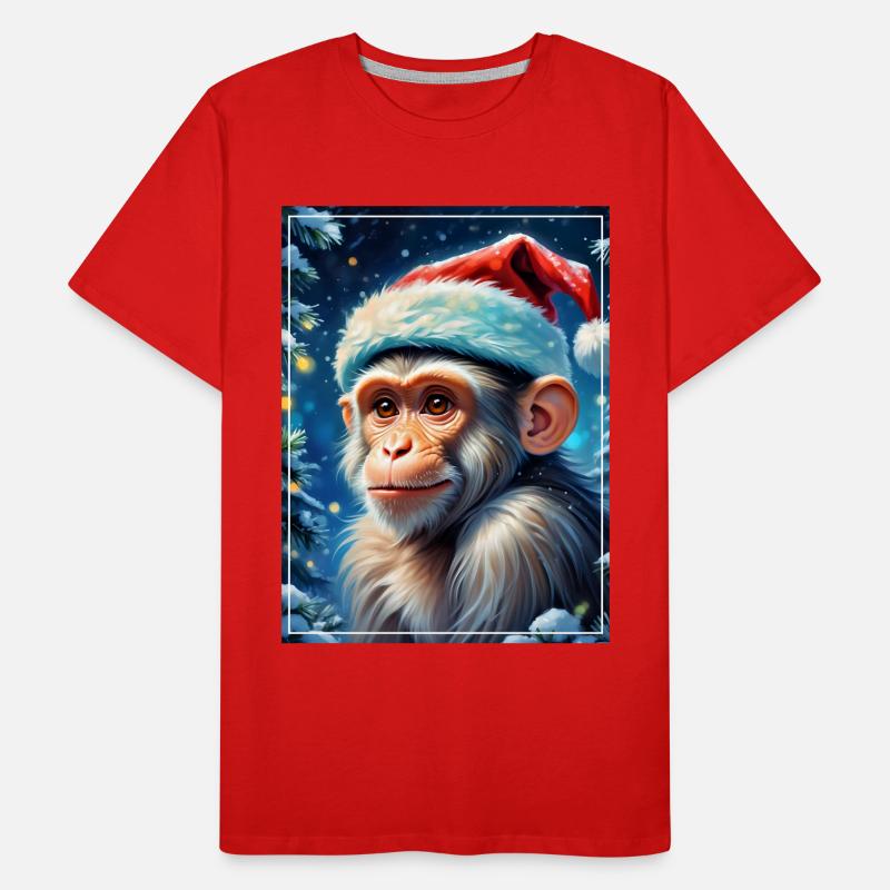 Winter Landscape Monkey 1.16 Men's Premium Organic T-Shirt