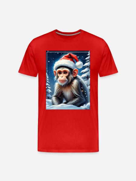Winter Landscape Monkey 1.9 - Men's Premium Organic T-Shirt - red