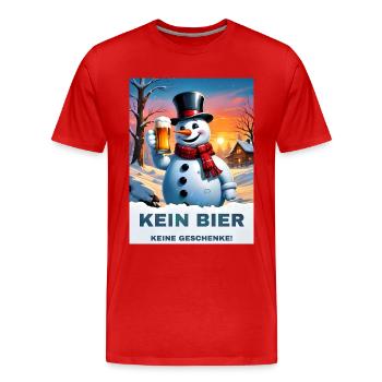 Bière de bonhomme de neige de Noël 2.3 - T-shirt bio Premium Homme - rouge - Devant - Damien (186cm)