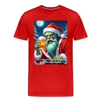 Weinachten Zombie Bier 2.9 - Männer Premium Bio T-Shirt - Rot - Vorne - Damien (186cm)