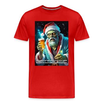 Weinachten Zombie Bier 2.12 - Männer Premium Bio T-Shirt - Rot - Vorne - Damien (186cm)