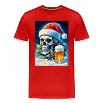 Weihnachten Skull Bier 2.8 - Männer Premium Bio T-Shirt - Rot - Vorne - Damien (186cm)