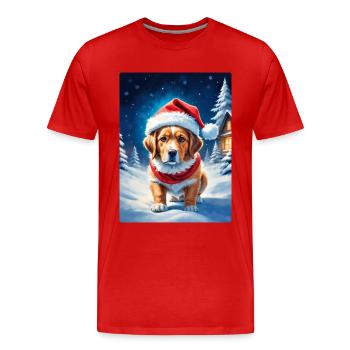 Chien de paysage d’hiver 3.2 - T-shirt bio Premium Homme - rouge - Devant - Damien (186cm)