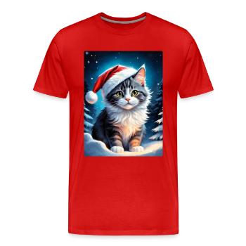 Paysage d’hiver Cat 3.9 - T-shirt bio Premium Homme - rouge - Devant - Damien (186cm)