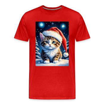 Paysage d’hiver Cat 3.8 - T-shirt bio Premium Homme - rouge - Devant - Damien (186cm)