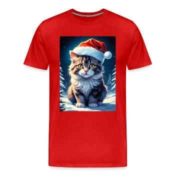 Paysage d’hiver Cat 3.10 - T-shirt bio Premium Homme - rouge - Devant - Damien (186cm)