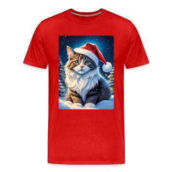 Paysage d’hiver Cat 3.12 - T-shirt bio Premium Homme - rouge - Devant - Damien (186cm)