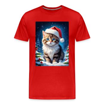 Paysage d’hiver Cat 3.11 - T-shirt bio Premium Homme - rouge - Devant - Damien (186cm)