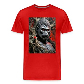 Spooky Plants Gorilla 1.2 - Men's Premium Organic T-Shirt - red - Front - Damien (186cm)