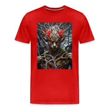 Spooky Plants Mouse 1.7 - Men's Premium Organic T-Shirt - red - Front - Damien (186cm)