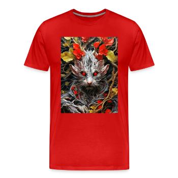 Spooky Plants Mouse 1.6 - Men's Premium Organic T-Shirt - red - Front - Damien (186cm)