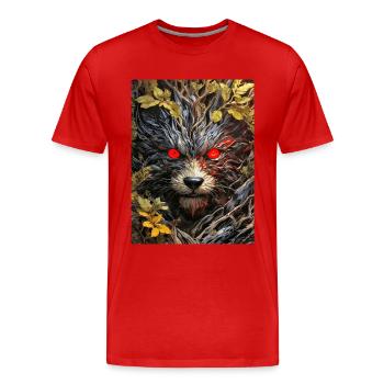 Spooky Plants Dog 1.1 - Men's Premium Organic T-Shirt - red - Front - Damien (186cm)
