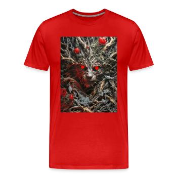 Spooky Plants Dog 1.2 - Men's Premium Organic T-Shirt - red - Front - Damien (186cm)